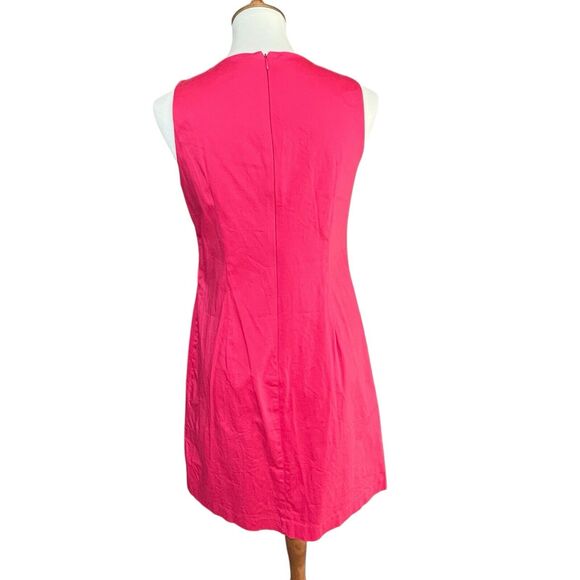 Calvin Klein Sleeveless Sheath Dress Hot Pink Pockets Lace Up V-Neck Size 10 - Picture 5 of 9